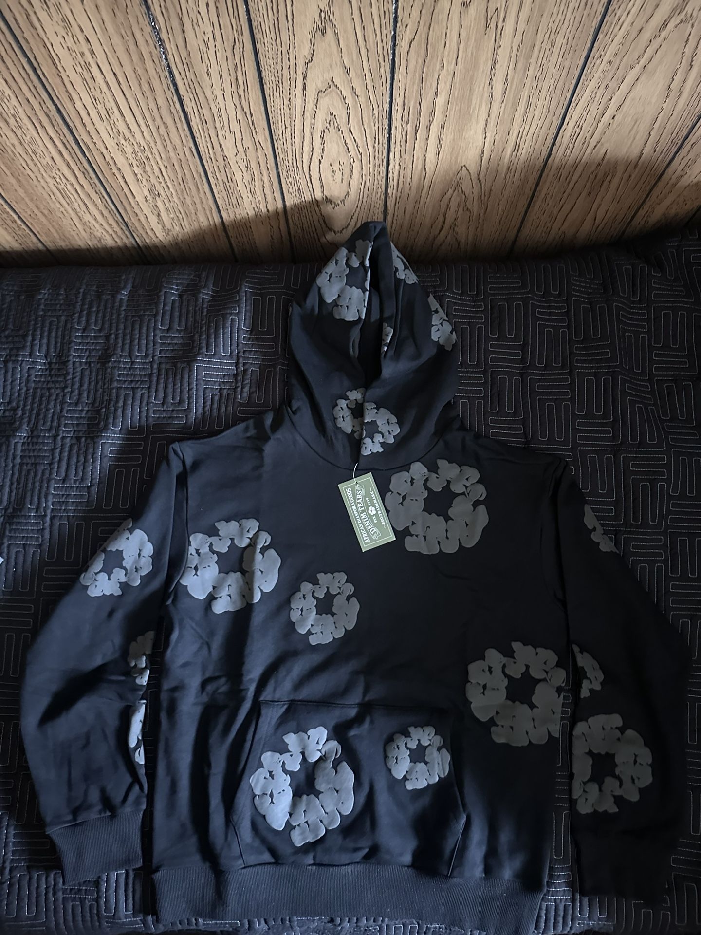 Denim Tears Cotton Wreath Hoodie Black Monochrome - www 