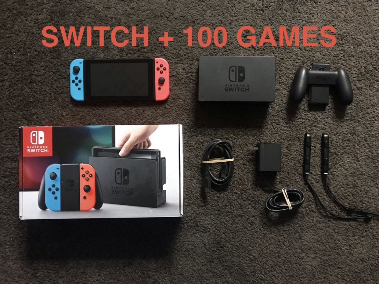 NINTENDO SWITCH V2 with 100 POPULAR SWITCH GAMES