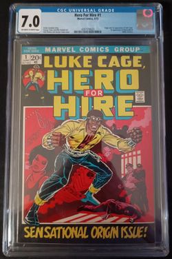 Luke Cage Hero for Hire #1 comic book, CGC 7.0 OW/W pages