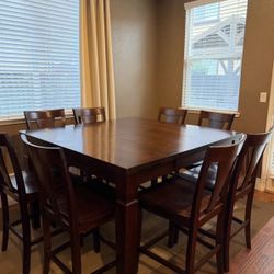 8 seats Bar Height Square Expandable Table 