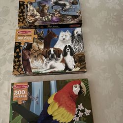 Set Of 3 Melissa & Doug 200 Piece Puzzles