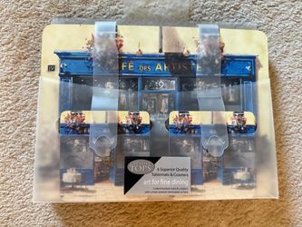 NIB Creative Tops Paris Cafe Tablemats Placemats & Coasters Set (6 Pc) - Cork Backed