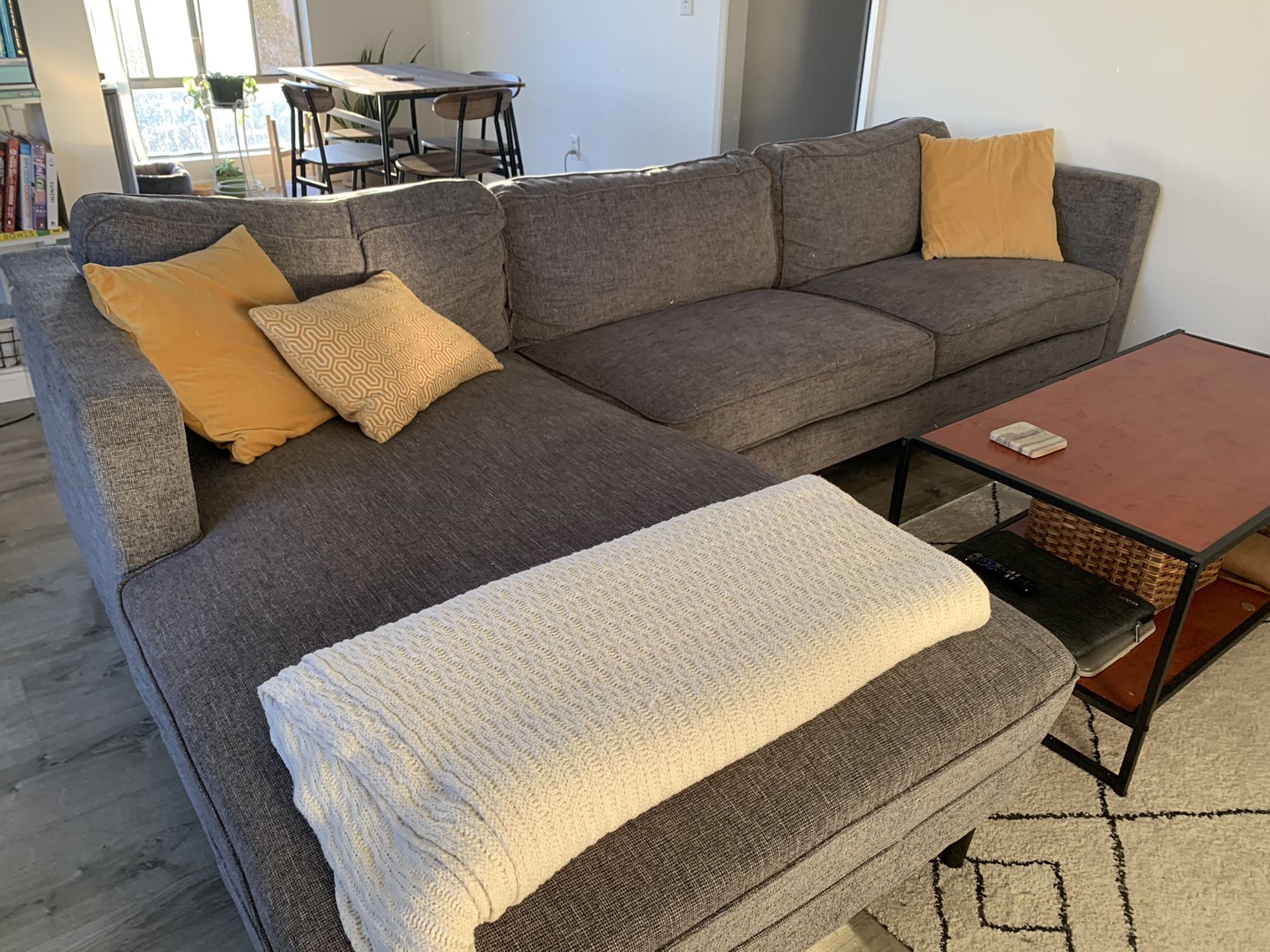 Cosmos grey 2 piece sectional with left arm facing chaise online
