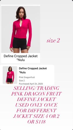 pink define lululemon jacket 