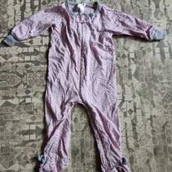 Gerber 6-9M 100% Cotton Pink and Gray Footie Pajamas