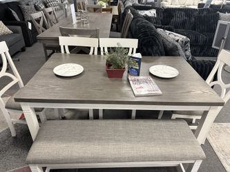 Dining set with 4 Chairs and a bench