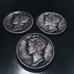 Vintage 90% Silver Liberty Dimes 