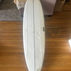 big baron twin fin pin tail shortboard