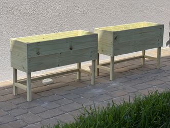 ☀️🌻 Tall Planters w/LEGS 💯% Box Pine (MEASURES: 37”Lx15”Wx24”H) For Herbs Flowers 🐝 💐 Planter