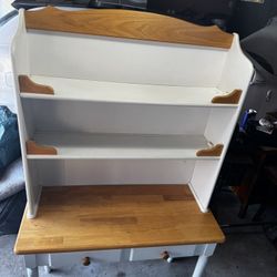 Table With Detachable Backboard With Shelves