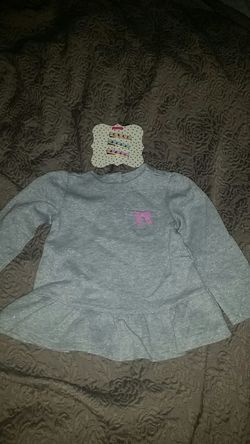 New baby girl size 18 months winter top and joyfolie metal hair clip set nwt gift