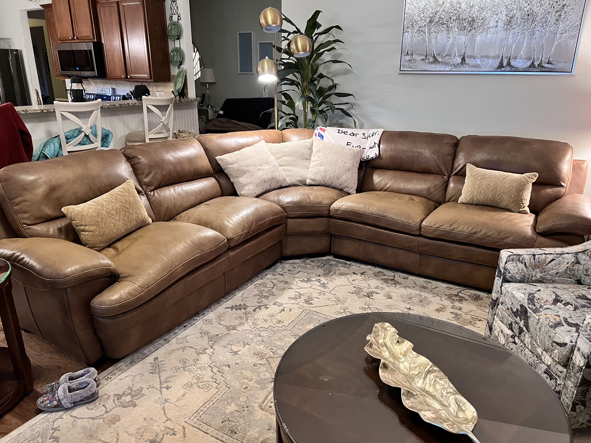 All Leather Sectional