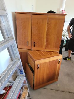 Armoire With Table Built Inside MUST BE ABLE TO PICK UP TOMORROW THE 31ST