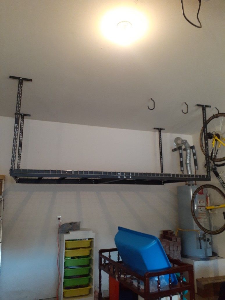 Garage Overhead Storage Rack Install.