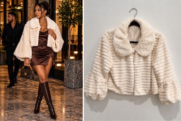 Ivory Faux Fur Cropped Jacket XL – Plush Bell Sleeves
