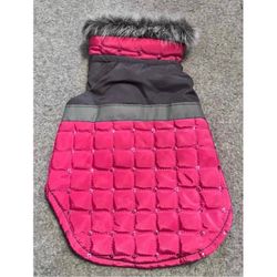 Small Dog Pink Fur Quilted Fleece Pet Winter Coat w/ Sequins