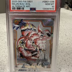 Dragon Ball Super Majin Buu Evil Alternate Art SB01-036 PSA 10 2025 Card