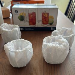 8 pc glass cups + 4 glass cups 