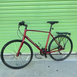 Trek FX 3 Red Hybrid Bike 700C Disc Brakes Flat Bar Aluminum Frame XL