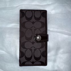 Black Coach Signature Canvas Wallet 