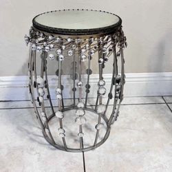 Antique Glass Top End Table 19”H