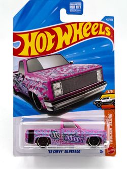 Hot Wheels 1:64 Scale Diecast - 1983 Chevy Silverado (Black Widow)