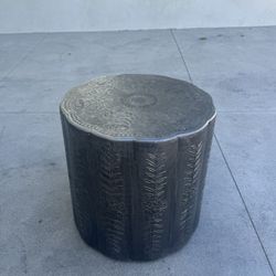 Distressed Nickel Stool/Side Table