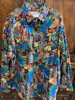 Vintage Longhorn Women’s XL Horse Print Western Shirt – Made in USA