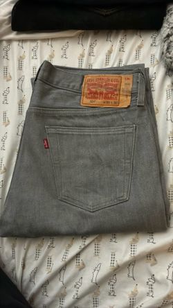 Grey shrink to fit, navy blue, and charcoal Levi 501s size 35/30