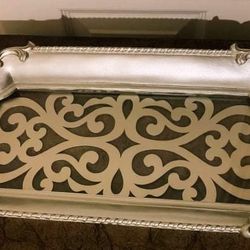ORNATE VICTORIAN SILVER VANITY TRAY MAKEUP PERFUME TRAY BATHROOM ACCENT TABLE DECOR DISPLAY