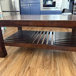 Brown wood coffee table
