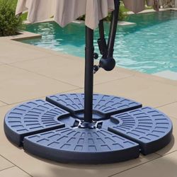 145 lb. Capacity Weighted Cantilever and Offset Patio Umbrella Base in Black (4-Piece)