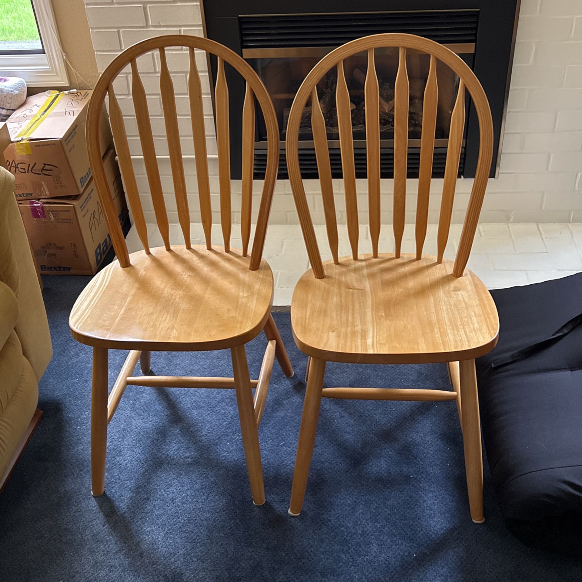 2  Wood Chairs $25