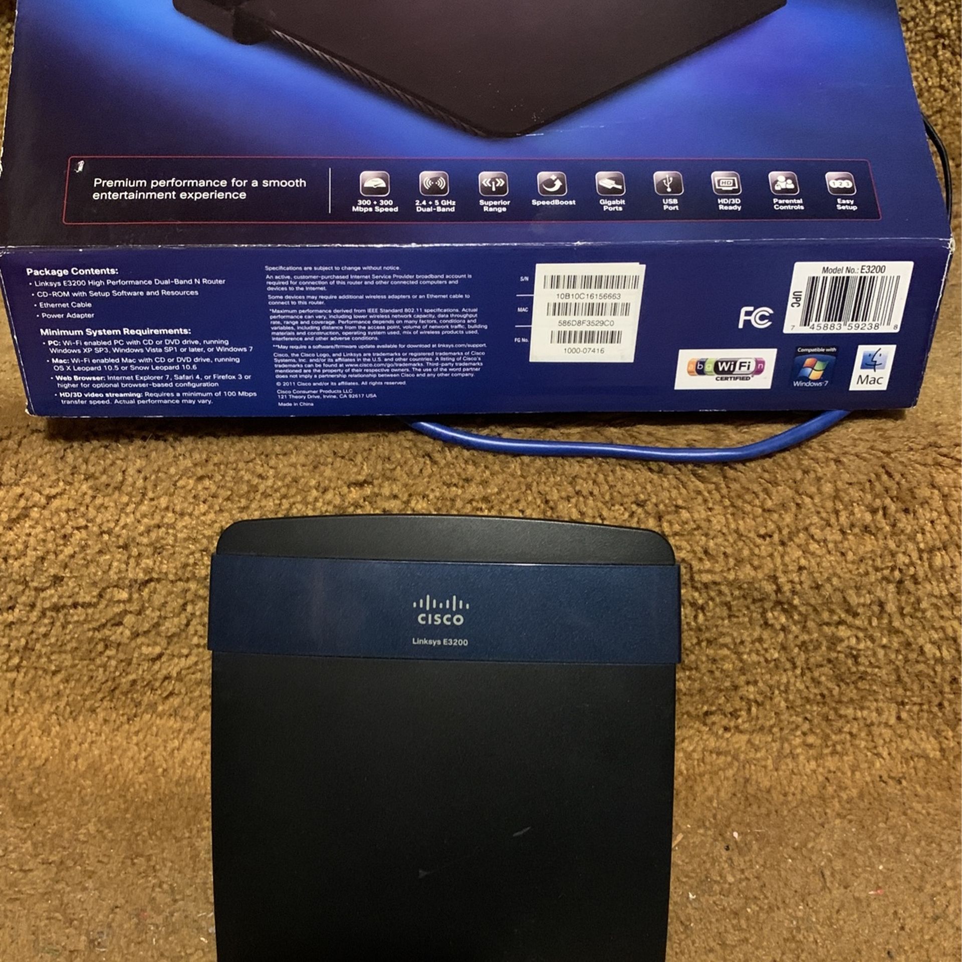 Linksys E3200 HiPerformance Dual Band N Router
