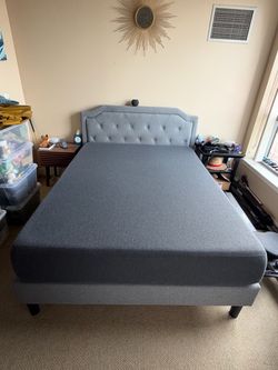 Queen size bed and mattress
