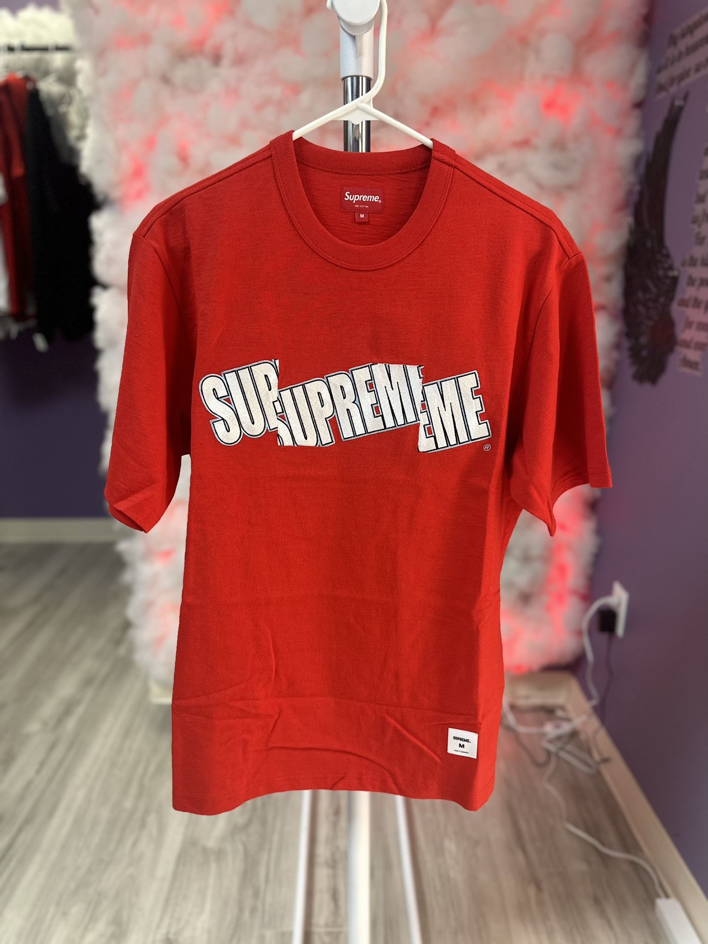 Supreme Tee Cut Logo Red