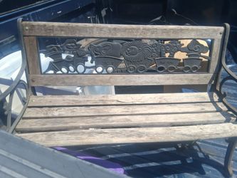 unique vintage circus train garden bench / children's bench / porch bench