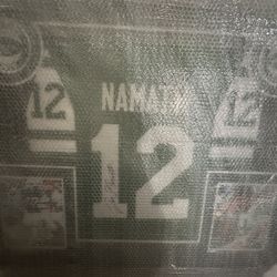 Joe Namath Autographed And Authenticated Framed Jersey (New York Jets)
