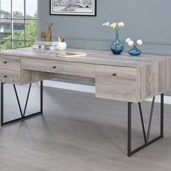 Brand New Grey Driftwood Industrial Desk