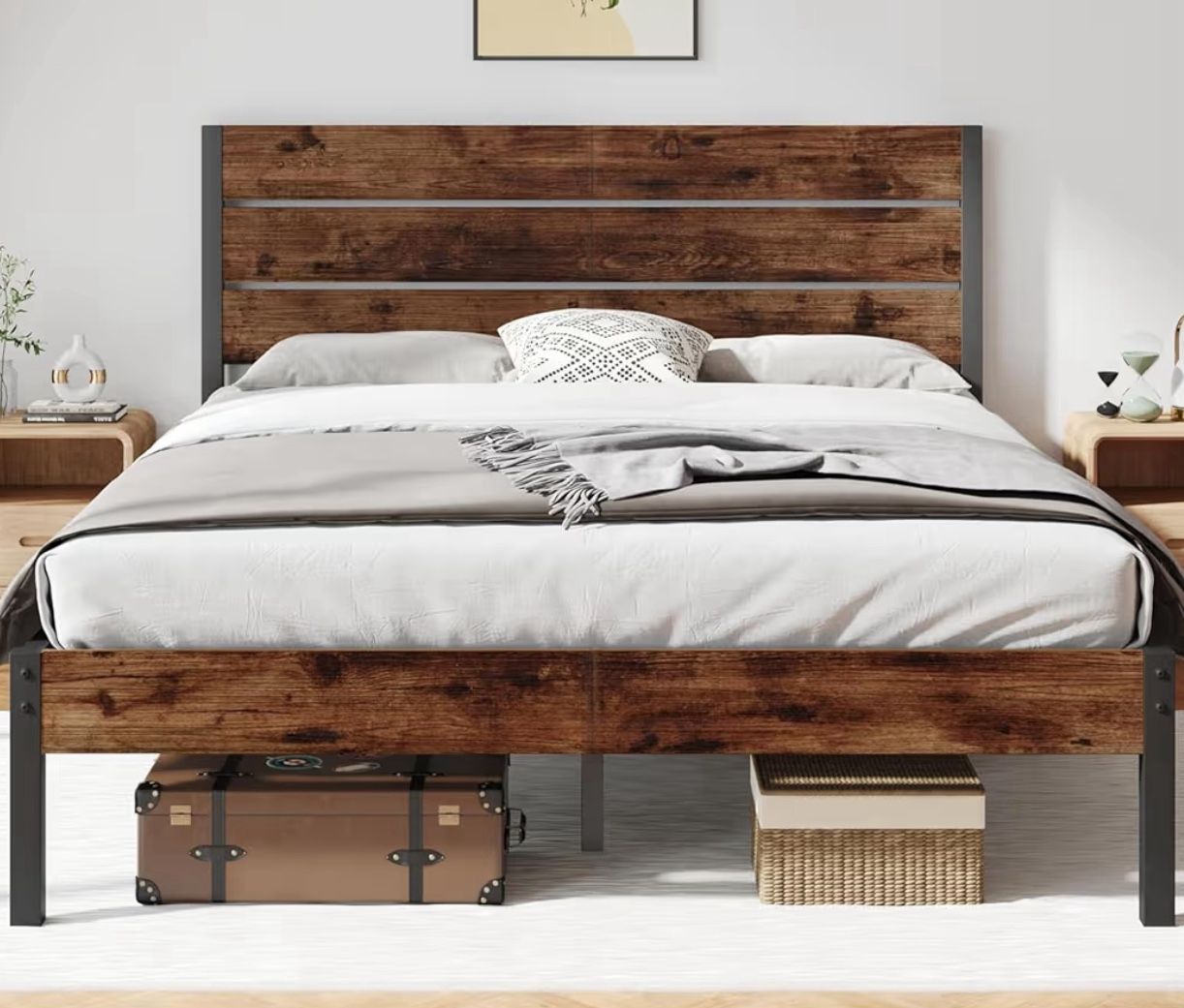 New: Queen size rustic bed frame