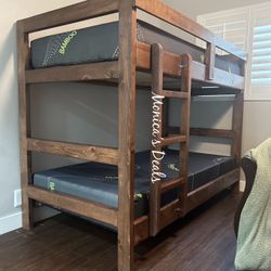Solid Wood Twin/Twin Bunk Bed With Both Mattresses $560