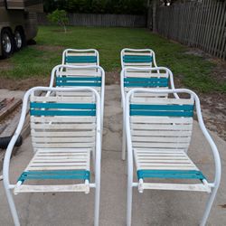 6 Aluminum Patio Chairs