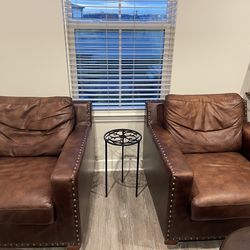 2 Brown Leather Seats $40 for both / OBO
