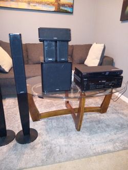 Yamaha Surround Sound With Sub, Sony DVD Blu-Ray And Sony Receiver, Amplifier