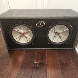 Two CVR 12 Inch Ported Box,  Kicker, Subwoofers And  Power Acoustik Amplifier 