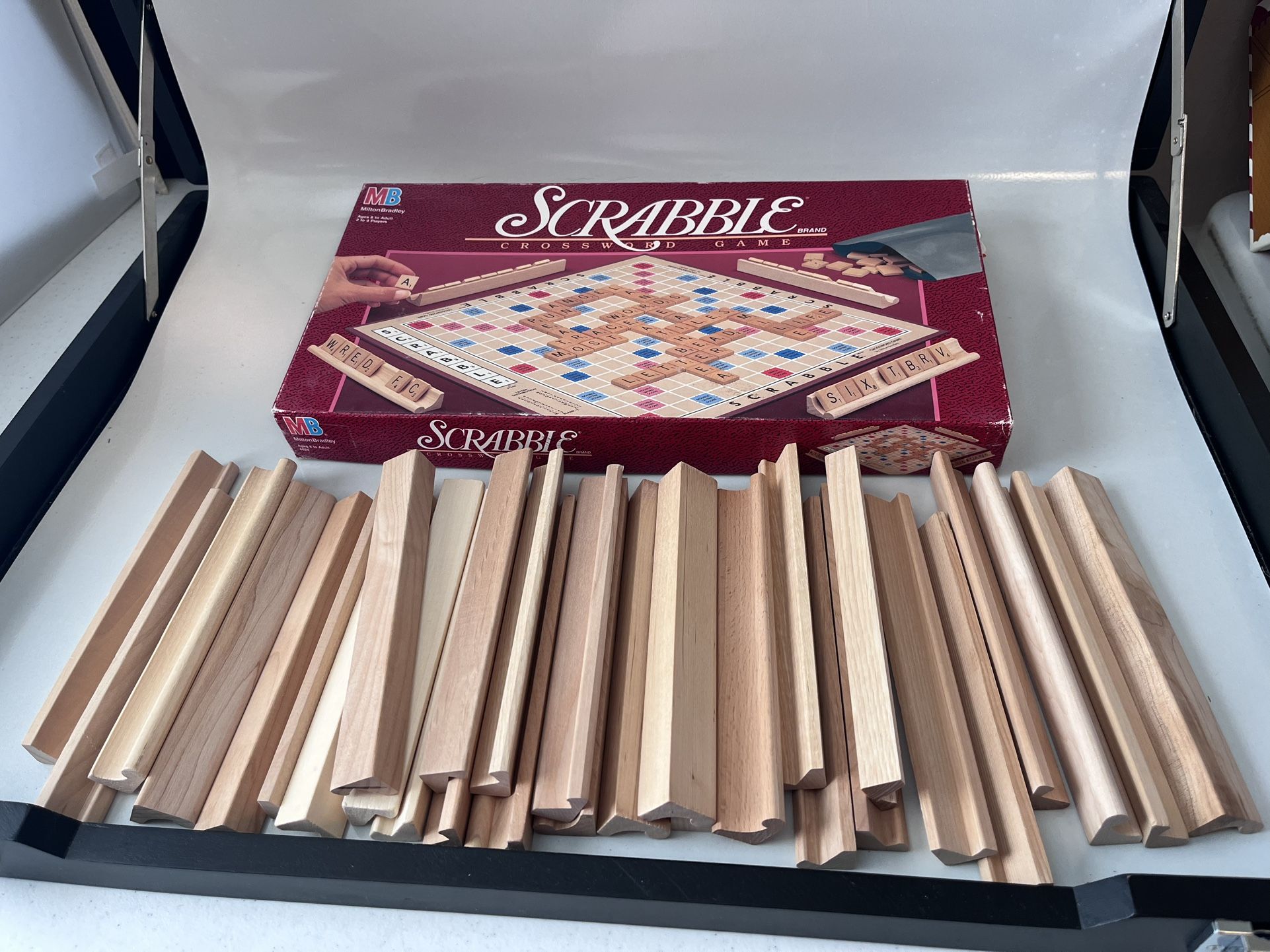 30 Scrabble Wood Tile Racks. 7” Great For: Teachers Classroom Day Cares