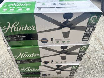 Hunter 52” ceiling fan with light and remote (3 of them)