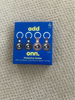 ONN Protective Holder Carabiner for Apple Air Tag 4 Pack - NEW