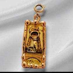 Antique Gold Plated Your Key To Paris 3 D Rectangle Epoxy Charm Pendant