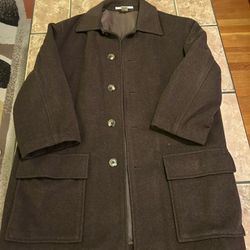 Perry Ellis Medium Brown Wool Over Coat